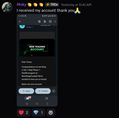 I received my account thank you 🙏